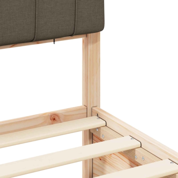 vidaXL Bettgestell mit gepolstertem Kopfteil Taupe 90x200 cm 877797 Bild 7