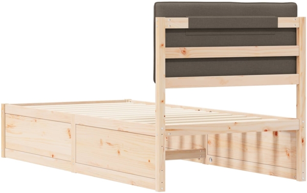 vidaXL Bettgestell mit gepolstertem Kopfteil Taupe 90x200 cm 877797 Bild 6