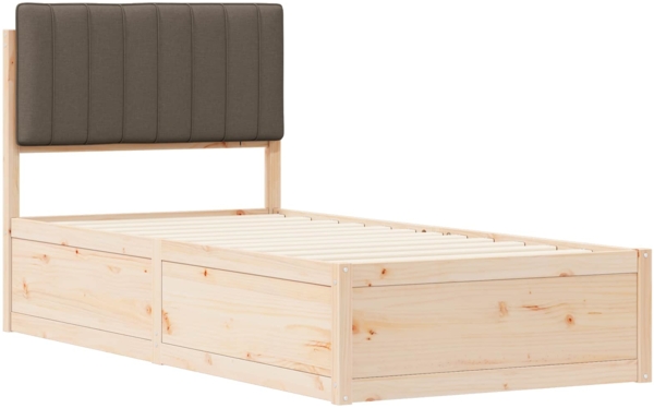 vidaXL Bettgestell mit gepolstertem Kopfteil Taupe 90x200 cm 877797 Bild 3