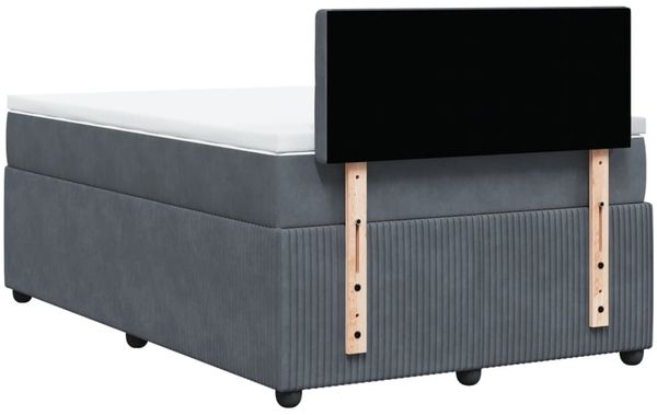 vidaXL Boxspringbett mit Matratze Dunkelgrau 120x190 cm Samt 3289999 Bild 8