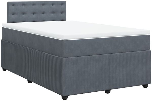 vidaXL Boxspringbett mit Matratze Dunkelgrau 120x190 cm Samt 3289999 Bild 3