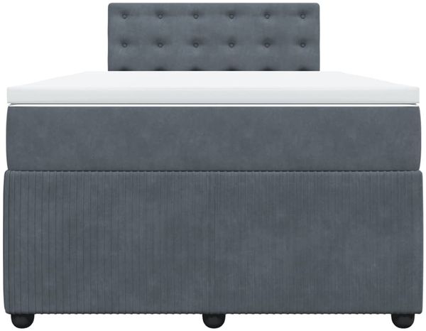 vidaXL Boxspringbett mit Matratze Dunkelgrau 120x190 cm Samt 3289999 Bild 6