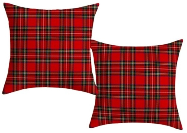 CLTYQ Kissenbezüge 2er Set Weihnachtskissenbezüge mit Karomuster für festliche, Accent Doppelseitiger Digitaldruck,Rot Kissenbezug 45x45 cm Bild 4