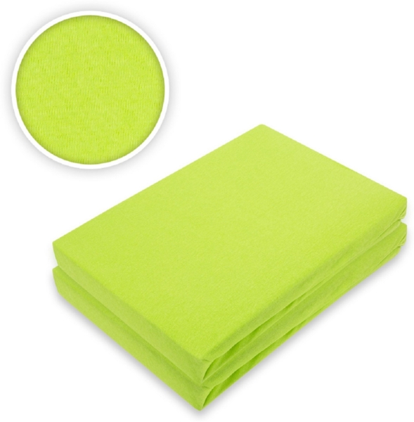 Marke Jersey Spannbettlaken Doppelpack 60 x 120 - 70 x 140 cm Apfelgrün Bild 2