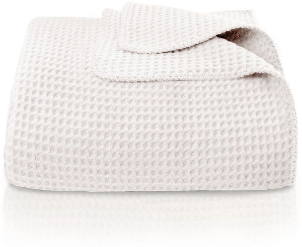 Wohndecke Wohndecke Waffelpique aus Baumwolle - Kuscheldecke, Baumwolldecke -, Laynenburg, Decke als Sofa-decke, Couchdecke, Wolldecke aus Baumwollmix