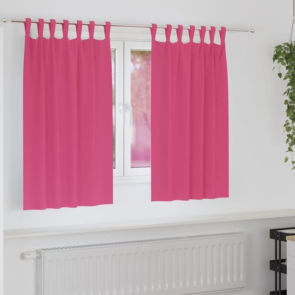vidaXL Verdunkelungs-Vorhänge mit Ringen 2 pcs Helles Pink 4107623