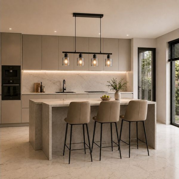 Zedelmaier Pendelleuchte Hängelampe 4-flammig mit Rauchglas, ohne Leuchtmittel, höhenverstellbar bis 100 cm, Industrie-Look