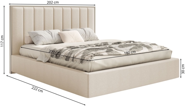 Selsey 'Togents' Polsterbett 180x200 mit Veloursbezug und Bettkasten, Salbeigrün Bild 5