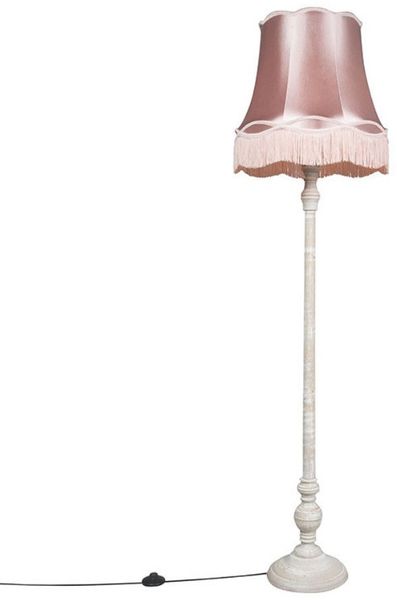 Qazqa Stehlampe Classico, ohne Leuchtmittel, Warmweiß, QAZQA Stehlampe, e27, Rosa, Holz, Retro