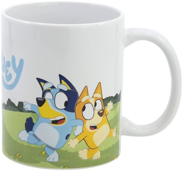 Bluey Tasse Bluey und Bingo Kinder Teetasse Kakaotasse Geschenkidee 325 ml, Keramik