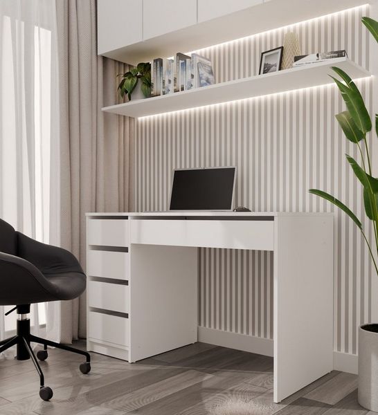 Raumhirsch Furniture Schreibtisch Computertisch, Bürotisch, Lerntisch, Arbeitstisch (Maße 120 x 55 x 76,5 (H) cm, 5 Schubladen), Viel Stauraum, Rollenführungen