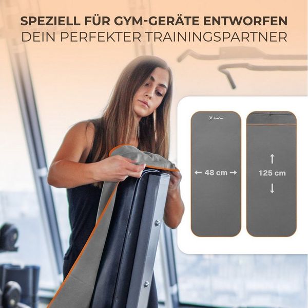 NirvanaShape Sporthandtuch Fitness-Handtuch mit Magnet-Clip, Mikrofaser Sporthandtuch, Microfaser, 2x Reißverschlusstaschen & Funktionaler Geräteüberzug, Ultra-Saugfähig