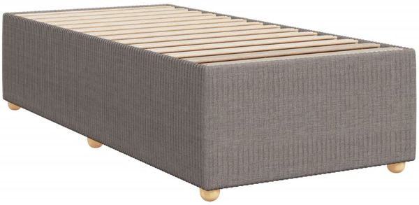 vidaXL Boxspringbett mit Matratze Taupe 90x200 cm Stoff 3294243 Bild 10
