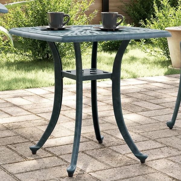 Gartentisch, Balkontisch, Küchentisch Grün 53 x 53 x 53 cm Aluminiumguss