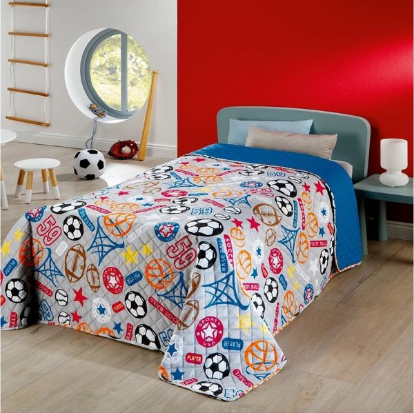 Delindo Lifestyle Bettüberwurf Tagesdecke Sports, 170x210 cm, auch als Sofaüberwurf geeignet