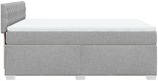 vidaXL Boxspringbett mit Matratze Hellgrau 140x190 cm Stoff 3288190 Bild 11