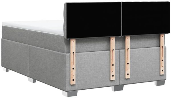 vidaXL Boxspringbett mit Matratze Hellgrau 140x190 cm Stoff 3288190 Bild 12
