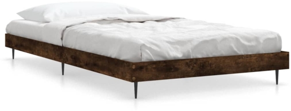 vidaXL Bettgestell ohne Matratze Räuchereiche 100x200 cm Holzwerkstoff 832266