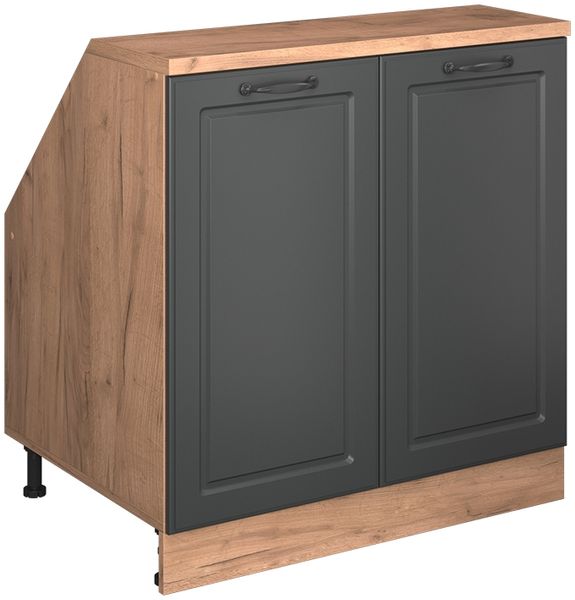 Dachschrägenschrank Rion Anthrazit Landhaus 80 x 81.6 cm mit 2 Türen, Schrankkorpus 60 cm Tiefe Vicco