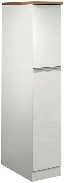 Dmora Küchenschrank Atrax, Mehrzweckschrank, Küchenzeile Schrank, Multifunktionales Kühlregal, 100 % Made in Italy, 30 x 60 x 165 cm, glänzendes Weiß und Eiche