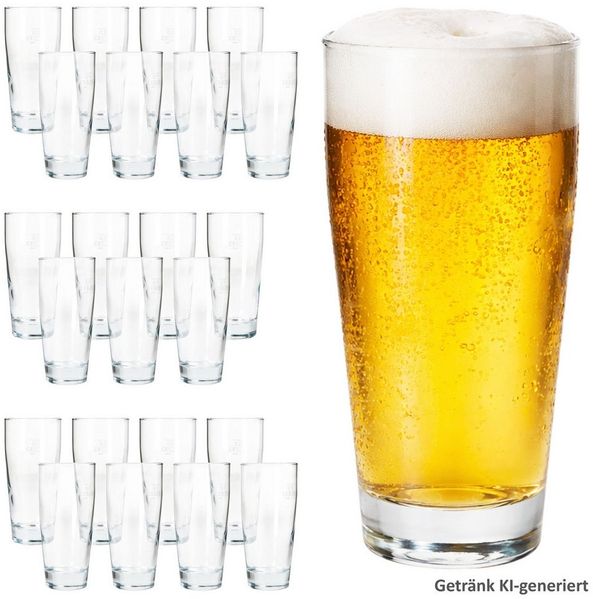 MamboCat Bierglas MamboCat 24er Set Willibecher 0,2 L geeicht Bierglas Trinkglas Drinks, Glas
