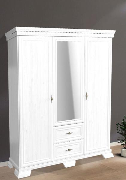 Kleiderschrank ""Kora"" Drehtürschrank 158cm 3-türig Spiegel samoa King rustikal