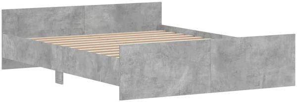 vidaXL Bettgestell mit Kopf- und Fußteil Betongrau, 140x200 cm Bild 4