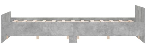 vidaXL Bettgestell mit Kopf- und Fußteil Betongrau, 140x200 cm Bild 5