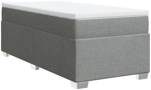 vidaXL Boxspringbett mit Matratze Hellgrau 90x200 cm Stoff 3285102