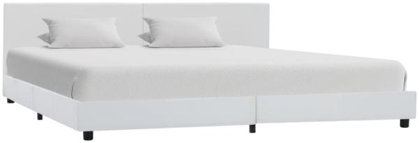 vidaXL Bettgestell Weiß Kunstleder 180x200 cm 284767