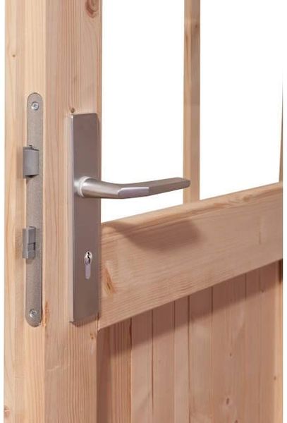 Karibu Sauna Skrollan 1 naturbelassen + 9 kW BIO-Kombiofen mit ext. Steuerung Easy Milchglastür Bild 6