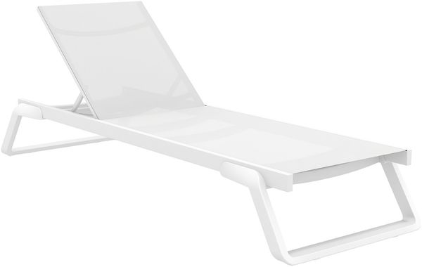 Sonnenliege RALF klappbar - 72 x 210 x 31 cm, Metall, Weiß | Gartenliege Strandliege