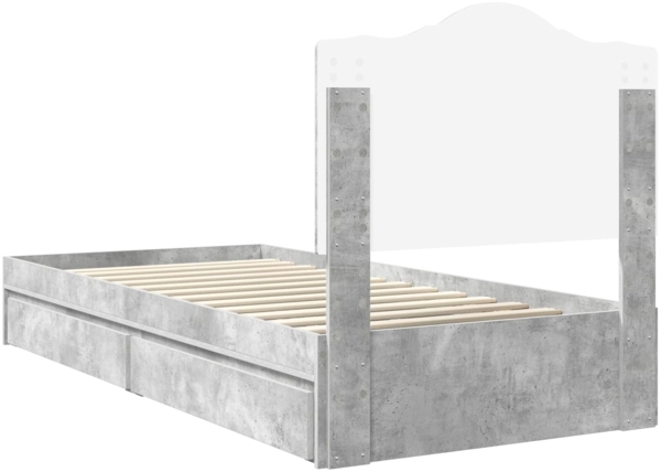 vidaXL Aufbewahrungsbett Beton Grau 90x190 cm Holzwerkstoff 3413551 Bild 9