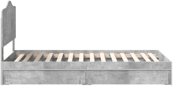 vidaXL Aufbewahrungsbett Beton Grau 90x190 cm Holzwerkstoff 3413551 Bild 8