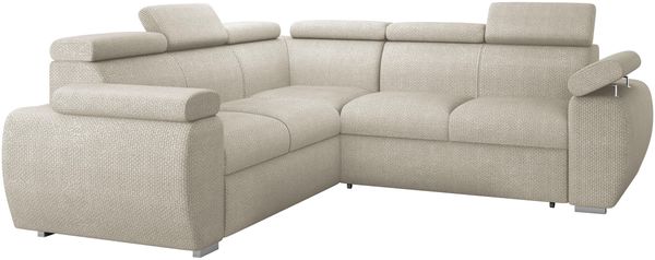 Ecksofa Boston Maxi mit Schlaffunktion, Bettkasten, Einstellbare Kopfstützen (Farbe: Flow 03)