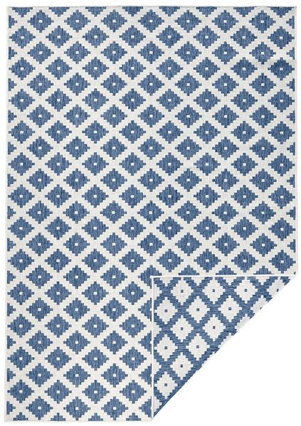 In- & Outdoor Wendeteppich Nizza Blau Creme - 200x290x0,5cm