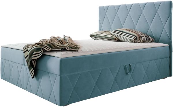 Boxspringbett 'Simoti' Hellblau 160 x 200 cm