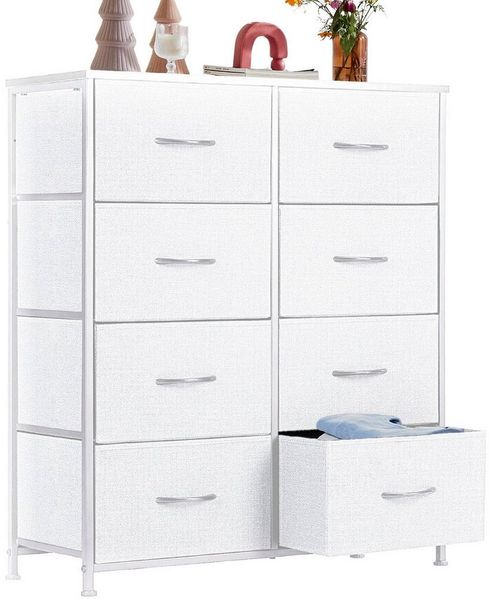 Refined Living Kommode Schubkastenkommode mit 2/4/5 /7/8/9 Schubladen stabilem Stahlrahmen (Sideboards mit Holzplatte und leicht zu ziehendem Griff für Schränke, wasserdicht Geeignet für Wohnzimmer, Kinderzimmer, Flur, Schlafzimmer), Große Kapazität, A...