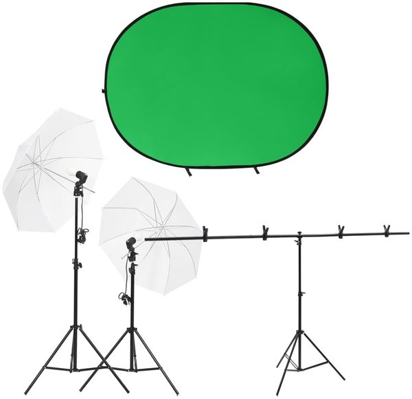 vidaXL Fotostudio-Set mit Leuchten und Hintergrund 3143939