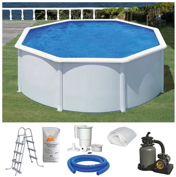 KONIFERA Rundpool MALAGA 3 (Set, 6-tlg), Höhe: 120 cm, stabile Konstruktion durch breiten Handlauf