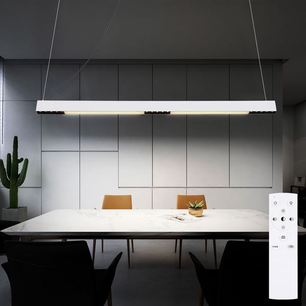 LED Hängeleuchte, Glas, dimmbar, Fernbedienung, Farbwechsler