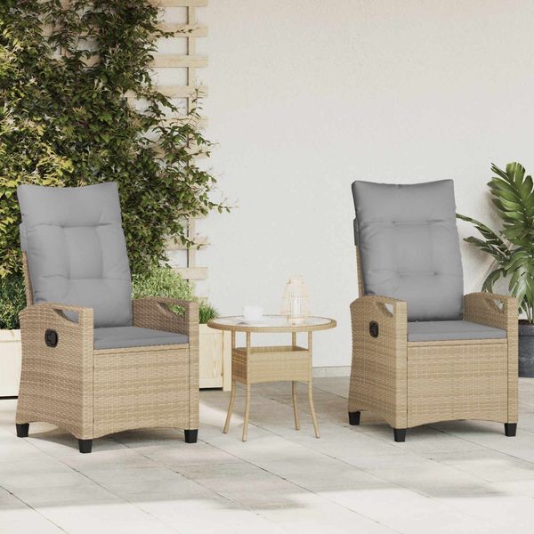 vidaXL Gartenstuhl 2 pcs Beige und Hellgrau 56 x 60 x 112 cm 42026833