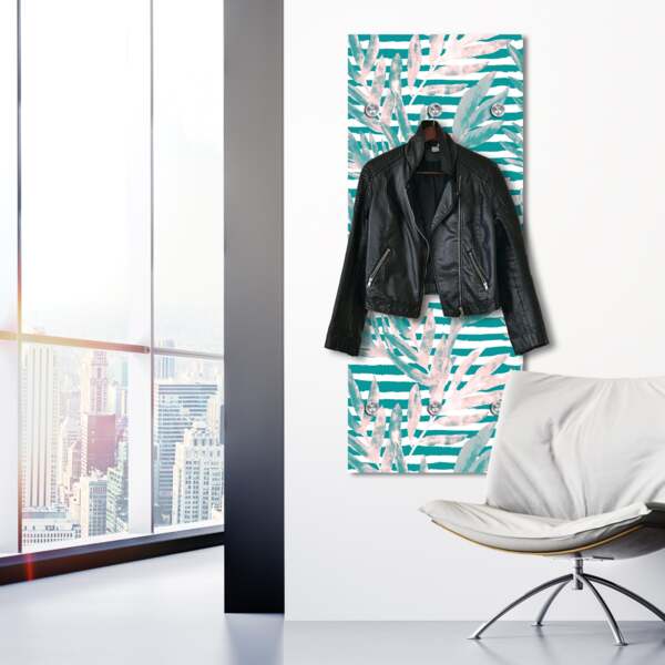 Queence Garderobe - "Birger" Druck auf hochwertigem Arcylglas inkl. Edelstahlhaken und Aufhängung, Format: 50x120cm Bild 2