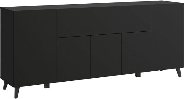 Home affaire Sideboard SIDEBOARD PHUKET II, Stilvolle, grifflose kommode, Breite 180cm, Mit 5 Türen, 1 Klappe, 7 Fächern und höhenverstellbaren Einlegeböden