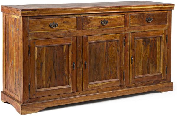 Sideboard Chateaux aus Akazienholz, massiv und naturbelassen, moderner Stil, 160 cm breit