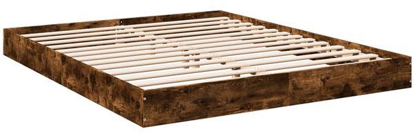 vidaXL Bettgestell ohne Matratze Räuchereiche 160x200 cm Holzwerkstoff 842011 Bild 6