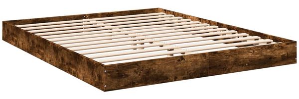 vidaXL Bettgestell ohne Matratze Räuchereiche 160x200 cm Holzwerkstoff 842011 Bild 3