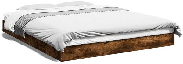 vidaXL Bettgestell ohne Matratze Räuchereiche 160x200 cm Holzwerkstoff 842011 Bild 2