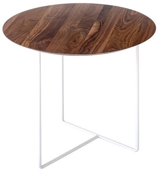 Beistelltisch Nussbaum 01 weiß M Ø 50, 45 cm hoch
