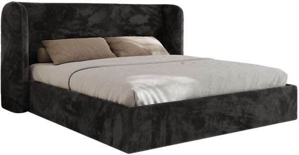 Polsterbett Bett mit Holzlattenrost Schlafzimmer Bett Doppelbett gepolstertes Kopfteil - EMORA CLASSIC - 160x200 cm - Dunkelgrau Plüsch Bild 6